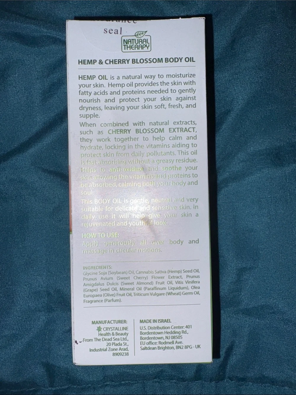 Hemp Cherry Blossom Body Oil - 4 fl oz
